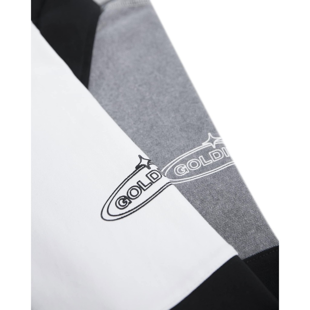 [Mã INCU50 giảm 50K đơn 250K] Áo polo 'GOLDIE PANELED POLO' giặt mài ghép mảnh màu xám tro | BigBuy360 - bigbuy360.vn