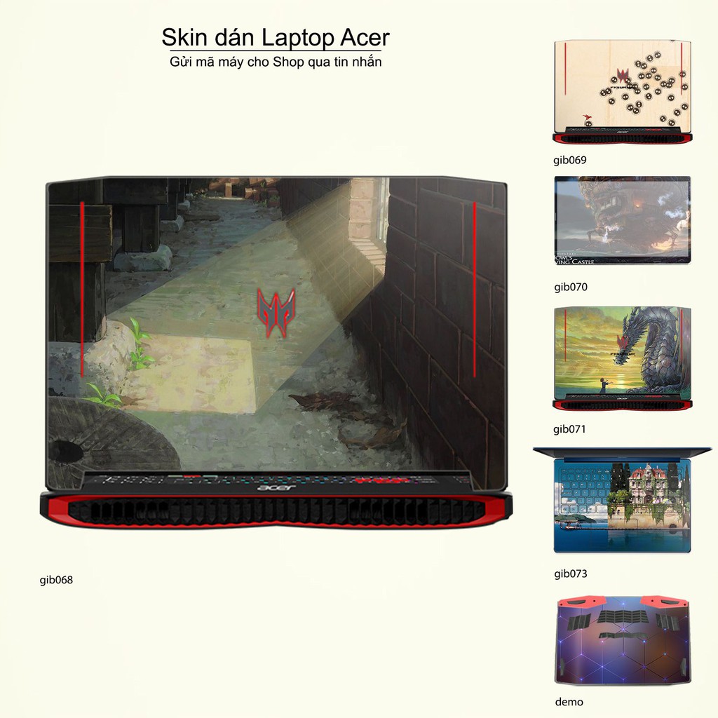 Skin dán Laptop Acer in hình Ghibli nhiều mẫu 11 (inbox mã máy cho Shop)