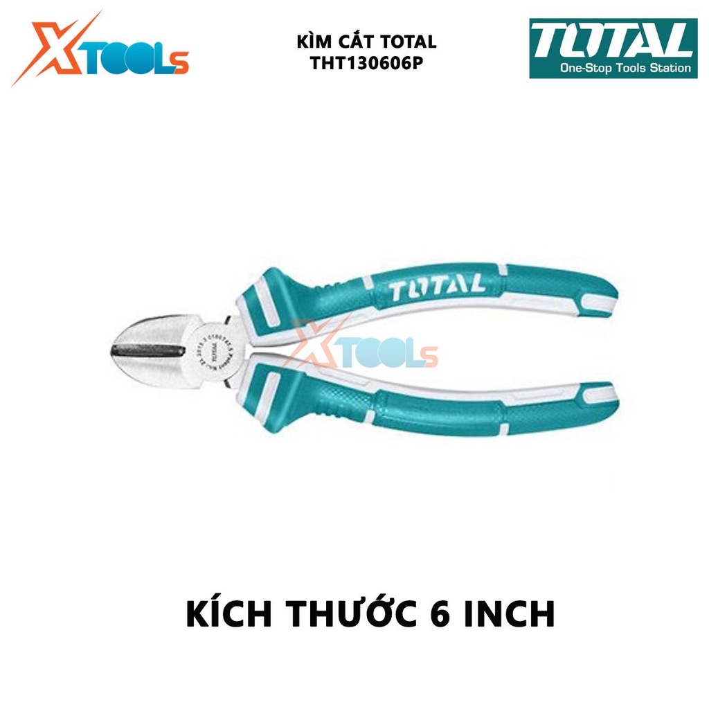 Kìm cắt dây điện TOTAL THT130606P Kìm tuốt dây điện Kích cỡ 6&quot;/160mm thép CR-V, tay cầm cách điện,bọc cao su chống trơn
