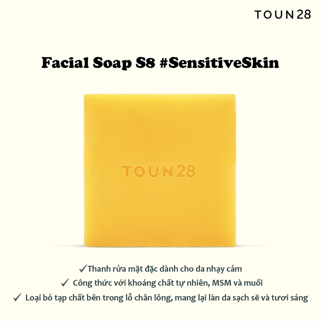 sữa rửa mặt Dành Cho Da Nhạy Cảm Toun28 Facial Soap S8 Chiết Xuất Từ MSM + Salt