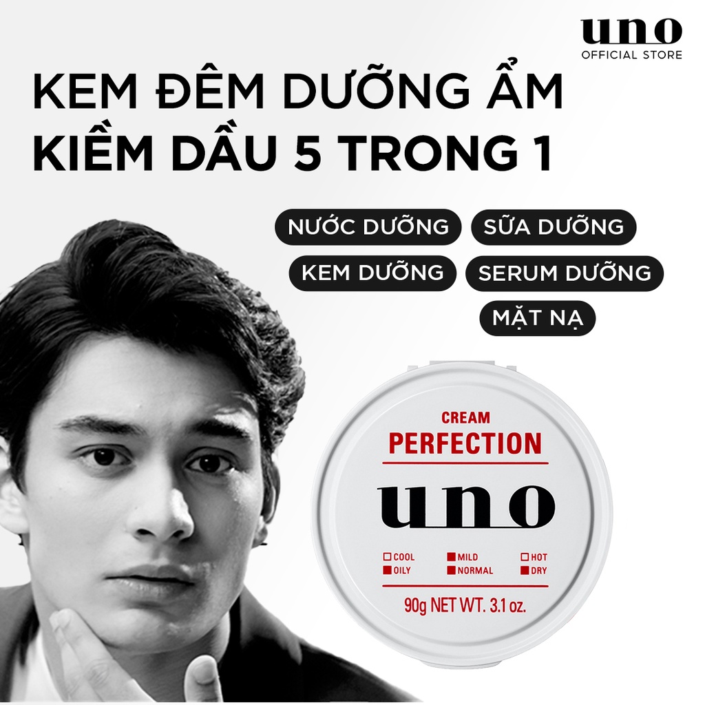 Kem đêm Dưỡng ẩm Kiềm dầu 5 trong 1 UNO Cream Perfection 90g