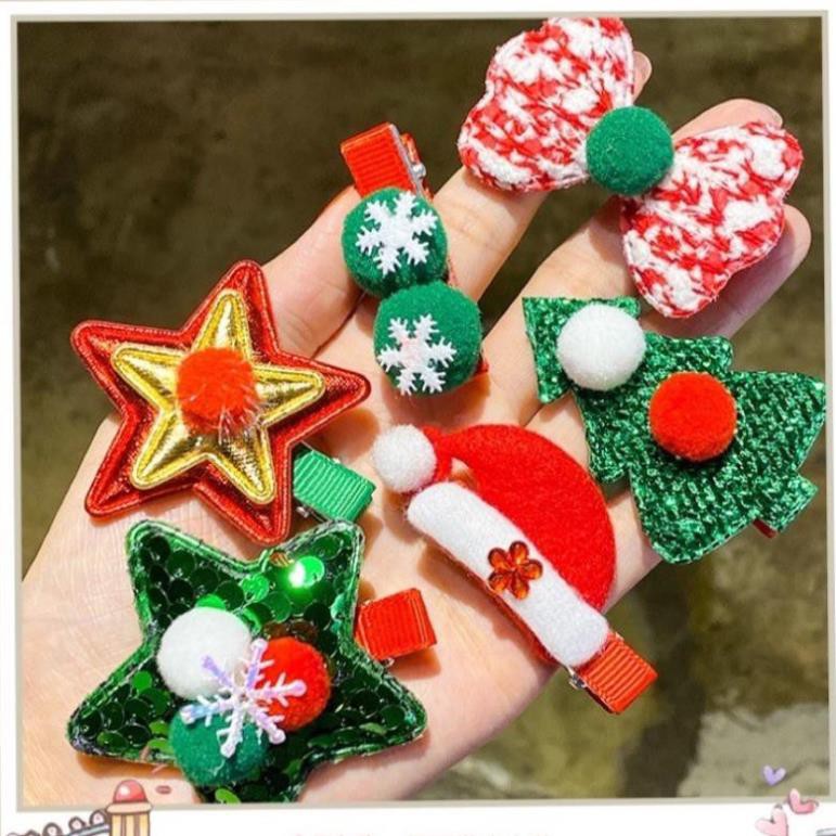 Set 5 kẹp tóc quà tặng noel giáng sinh cho bé