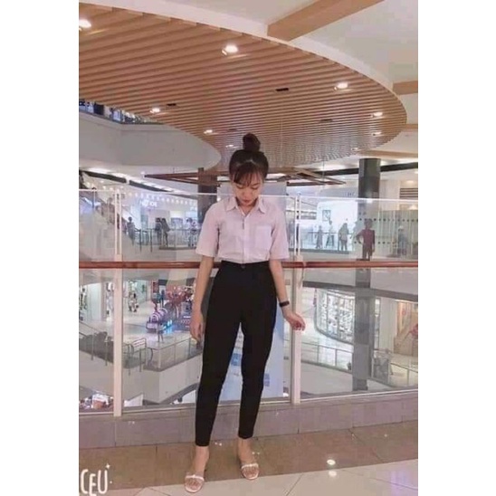 Quần baggy vải 1 cúc chất tuyêt mưa đủ size siêu đẹp