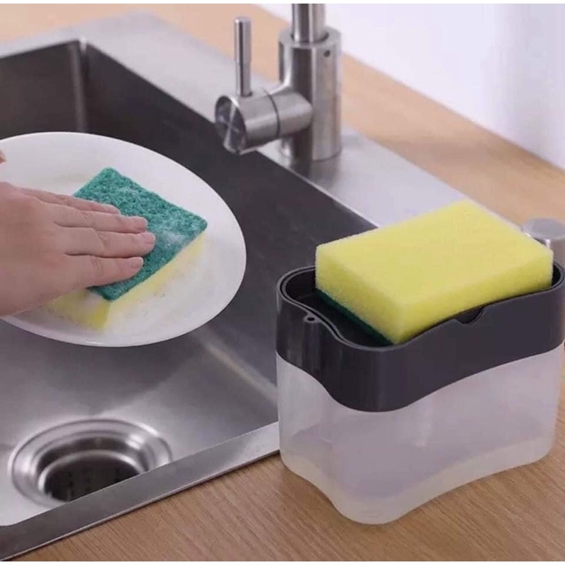 Hộp đựng dầu rửa bát 2in1 thông minh tặng kèm bông rửa bát