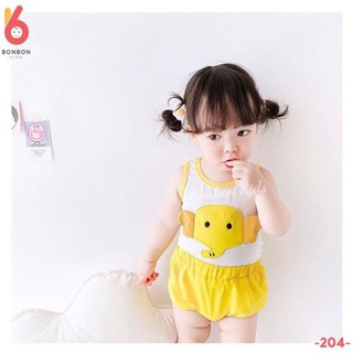 Bộ cotton chip ba lỗ hình thú
