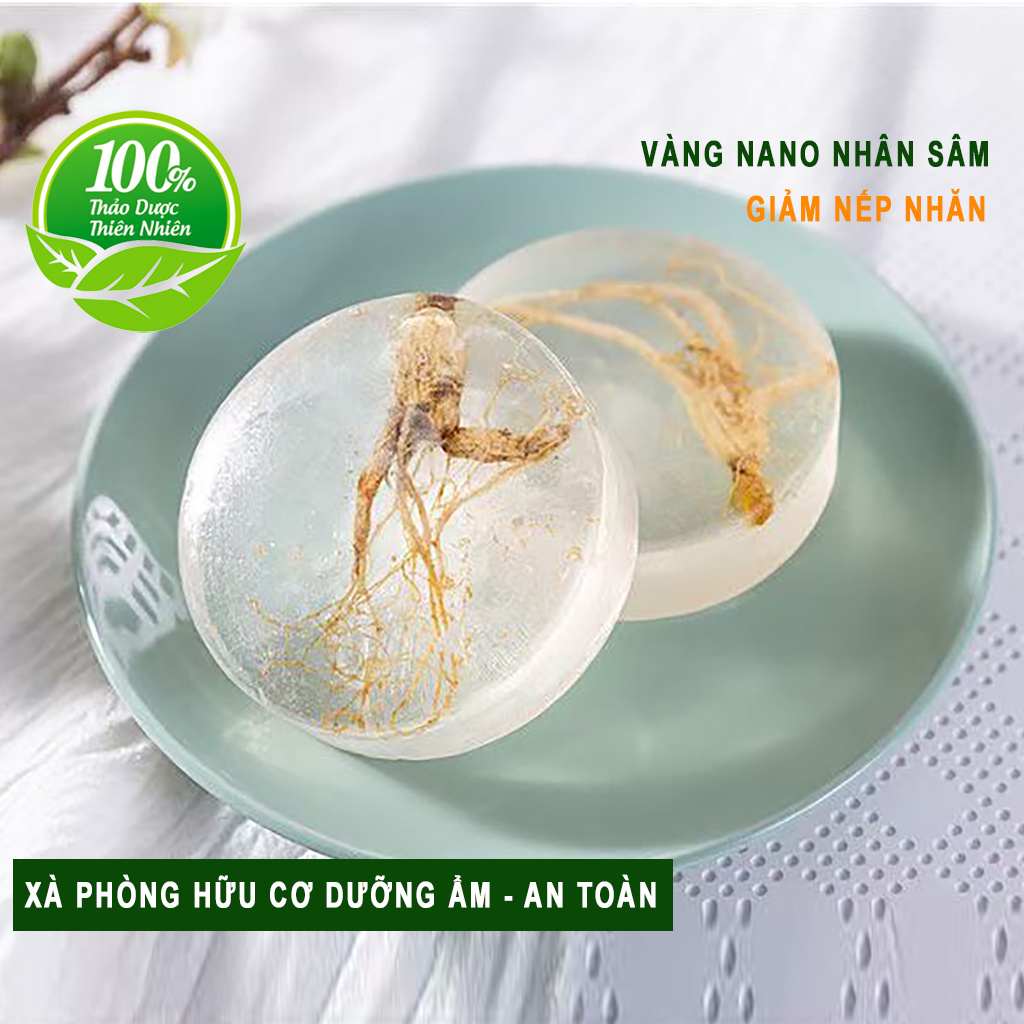 Xà Phòng Handmade Hữu Cơ Rửa Mặt Nhân Sâm Tạo Độ Ẩm Sâu, Dịu Mát Cho Da Nhạy Cảm, Phù Hợp Cho Da KHô