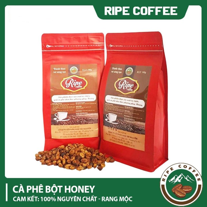 Combo(1kg) cà phê bột - HONEY - RIPE COFFEE - Túi zip đỏ