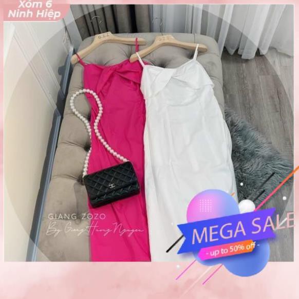 Váy Hai Dây Thô Xoắn Ngực Dáng Dài Đi Biển | BigBuy360 - bigbuy360.vn