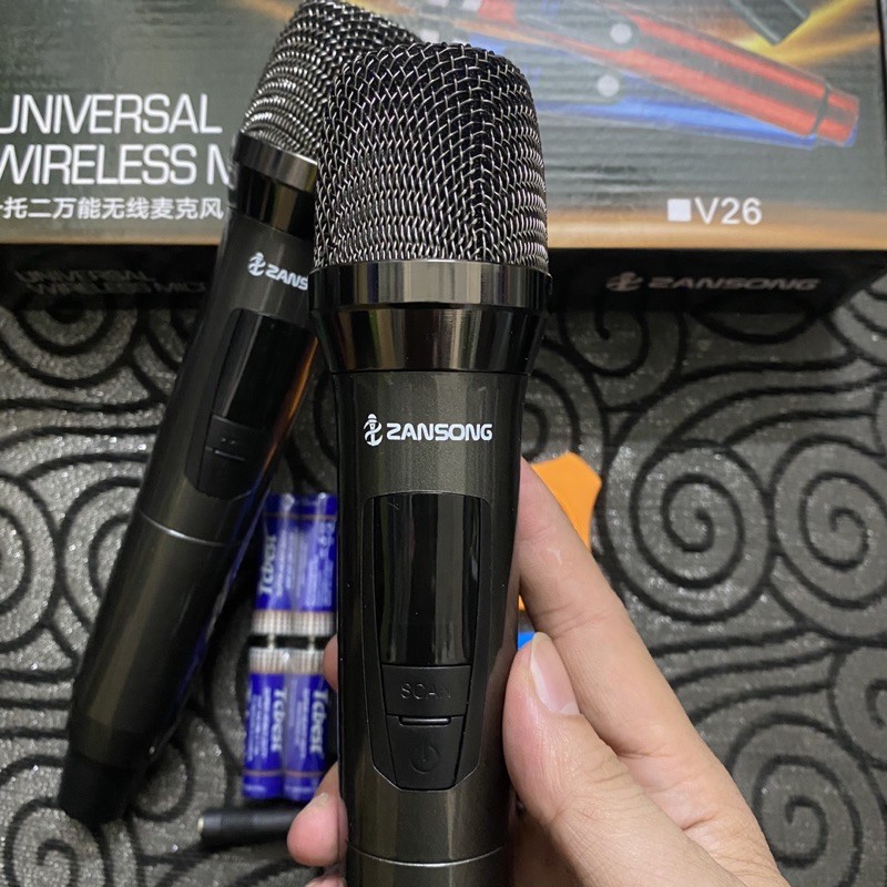 Mic Đôi Karaoke K Dây ZANSONG V28-Mới nhất Hát được thu âm bảo hành 1 năm