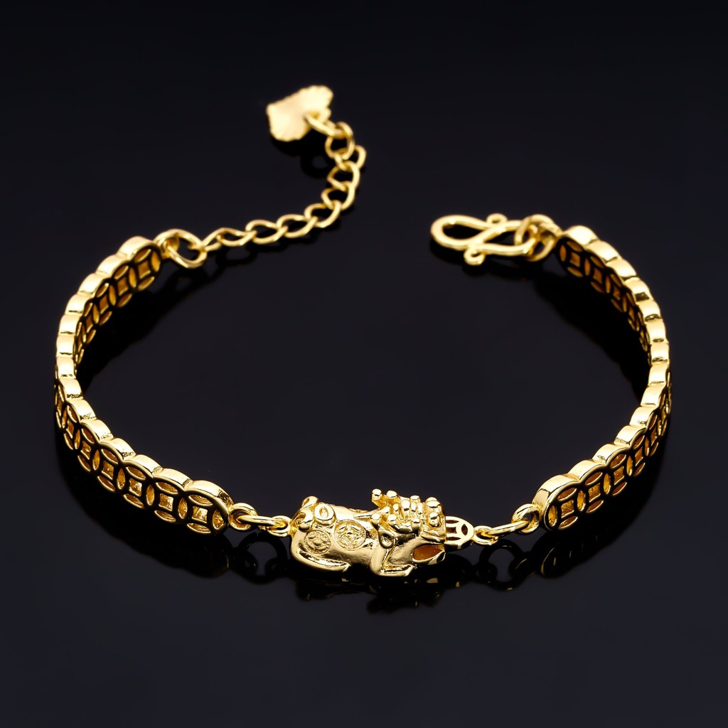 Lắc tay nữ mạvàng18K cao cấp UHA , giống vàngthật99% - vòng tay nữ - lắc tay