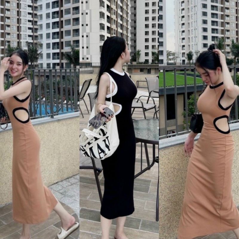 Đầm Thun Khoét Eo Sát Nách Dáng Dài Maxi - Form Ôm Body Sexy