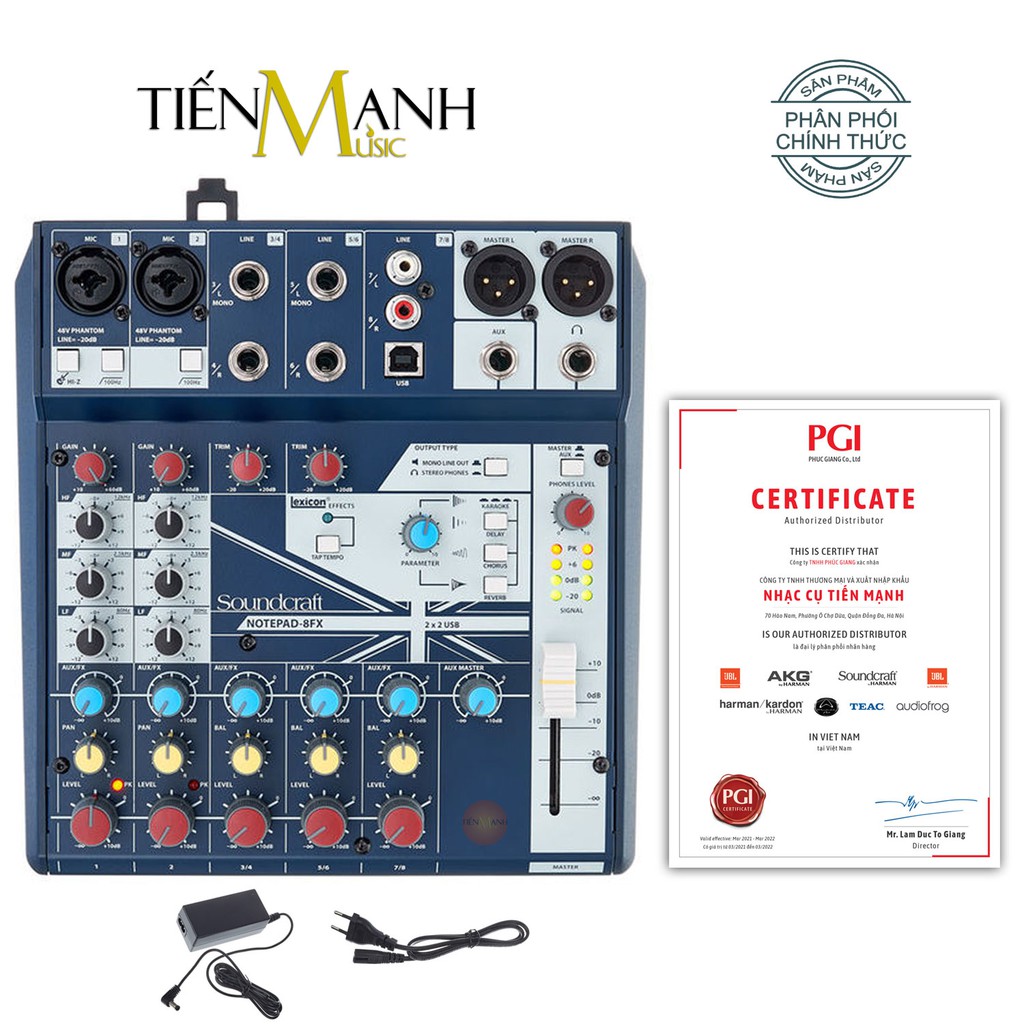 [Chính Hãng] Soundcraft Notepad 8FX Bàn Trộn Mixer - 8 Channel Stereo Mixing Console Phòng Thu Studio Mix Notepad-8FX