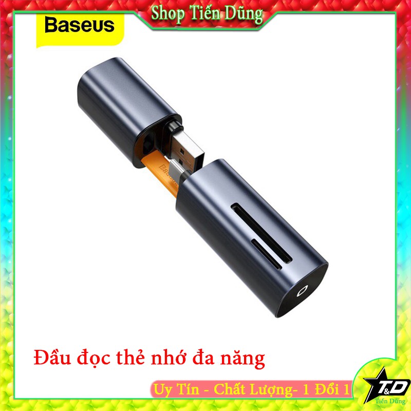 Đầu đọc thẻ Baseus 2 trong 1từ cổng Type C sang SD/Micro SD và chức năng OTG USB cho laptop