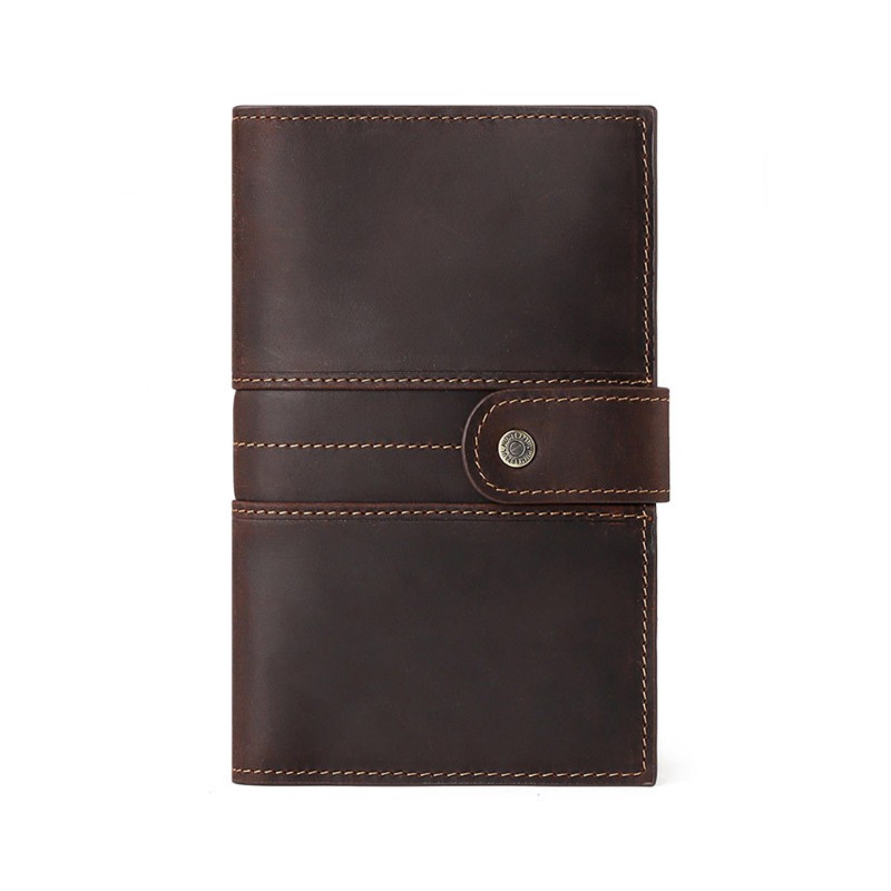 Men's Vintage Leather Long Bifold RFID Wallet Passport Holder