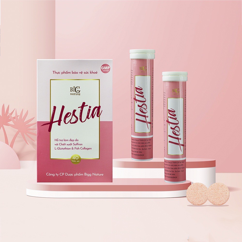Sủi Trắng Da Hestia - Glutathion, collagen - Viên sủi trắng da toàn thân,sáng da,mờ nám,chống lão hóa CHÍNH HÃNG