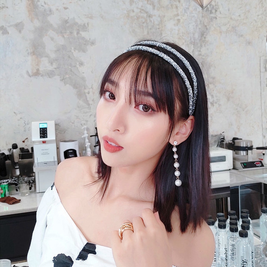 Băng đô đính pha lê thiết kế xinh xắn thời trang Hàn Quốc