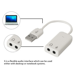 Usb Sound Có Dây Dài 15cm (Hỗ trợ âm thanh 7.1, 1 cổng sound, 1 cổng audio)