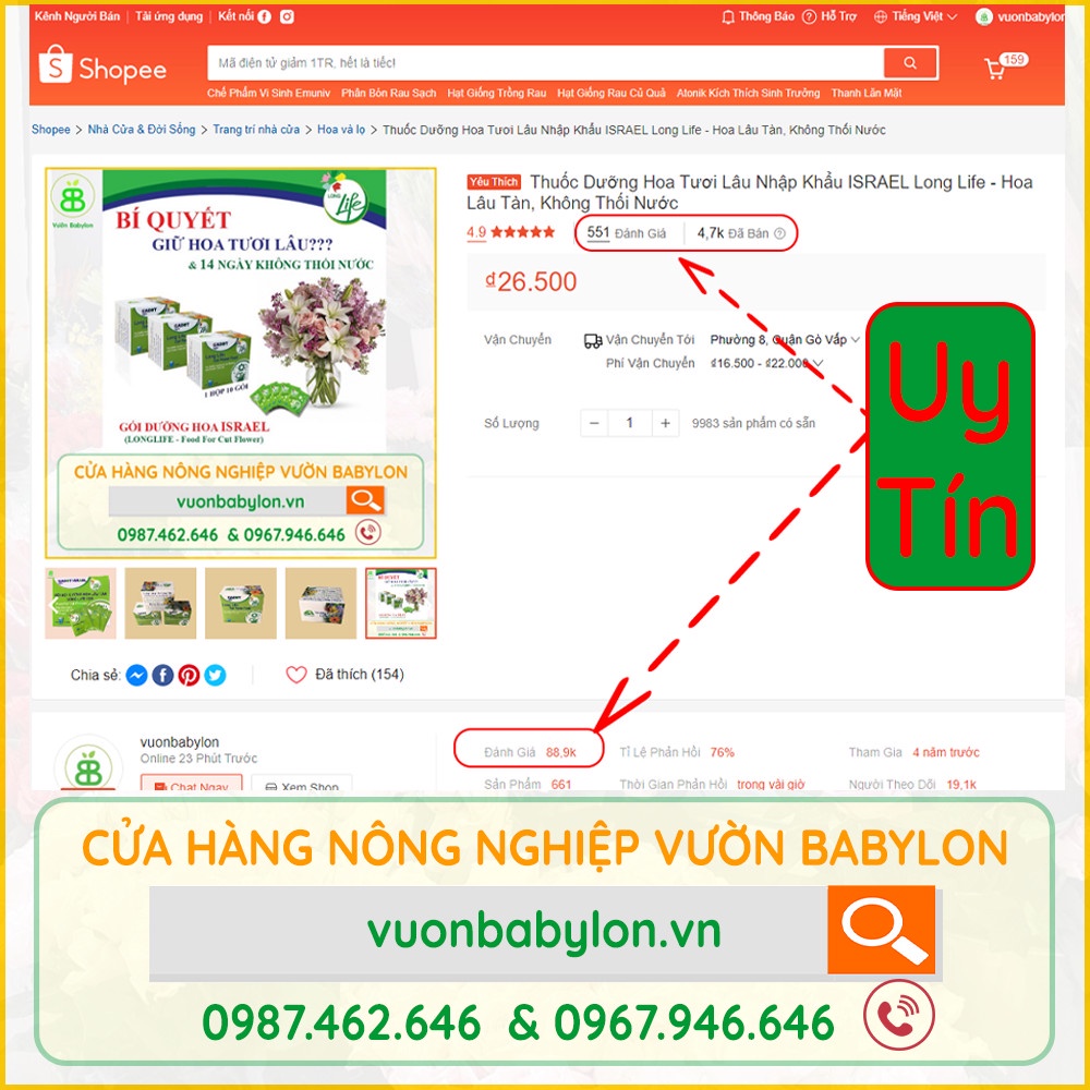 1 gói Thuốc Giữ Hoa Tươi Lâu Long Life - Giữ Hoa Cắm Bình Lâu Tàn, Không Thối Nước Long Life