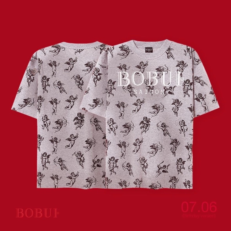 BOBUI ANGELS BOBUI LOGO TEE/ GREY MELANGE