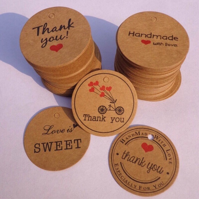 200 Tag treo kraft in sẵn D3.5cm không kèm dây