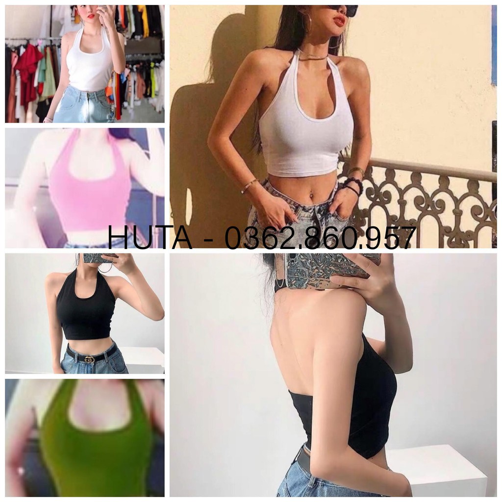 Áo Dây Ba Lỗ Croptop Yếm Cổ Hở Lưng Sexy