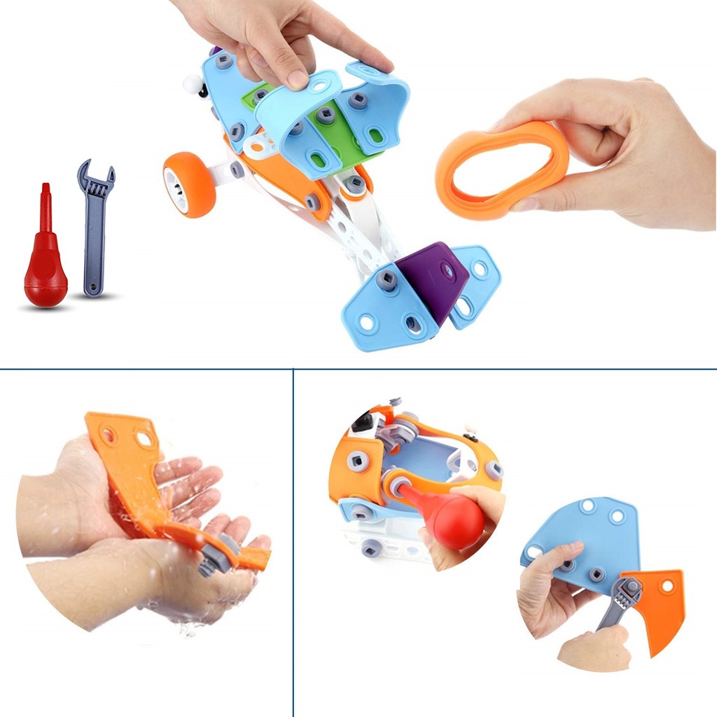 Đồ chơi phát triển kỹ năng Diy Models lắp ghép Build&amp;Play phương tiện giao thông 132 chi tiết: 5 trong 1 - Toyhouse 101