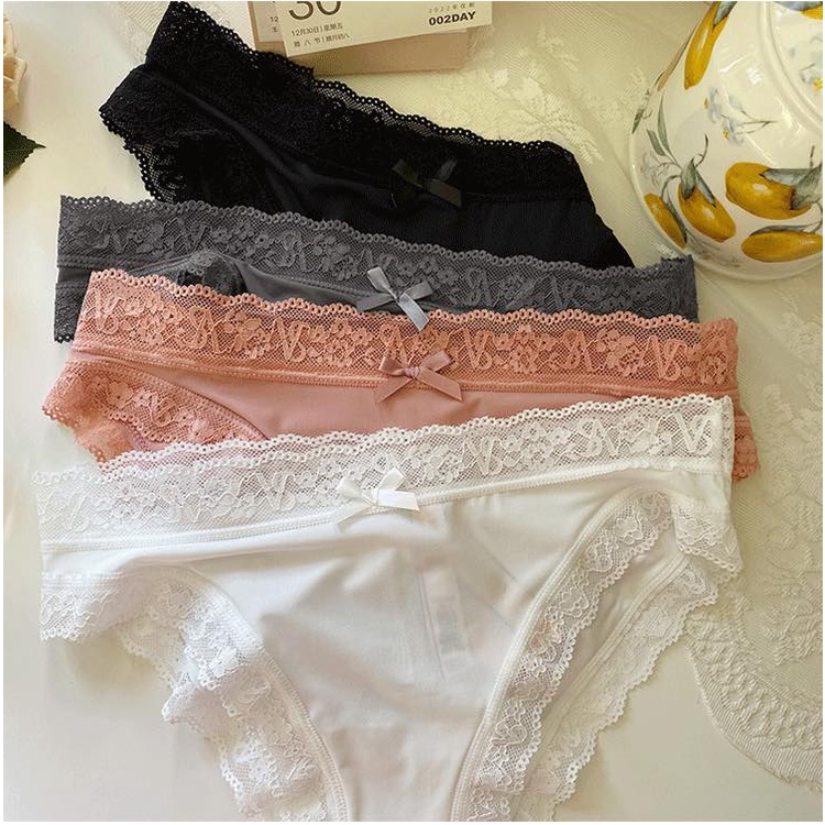 Quần Lót Nữ Thun Lạnh Phối Ren Cao Cấp Victoria's Secret BC QL01