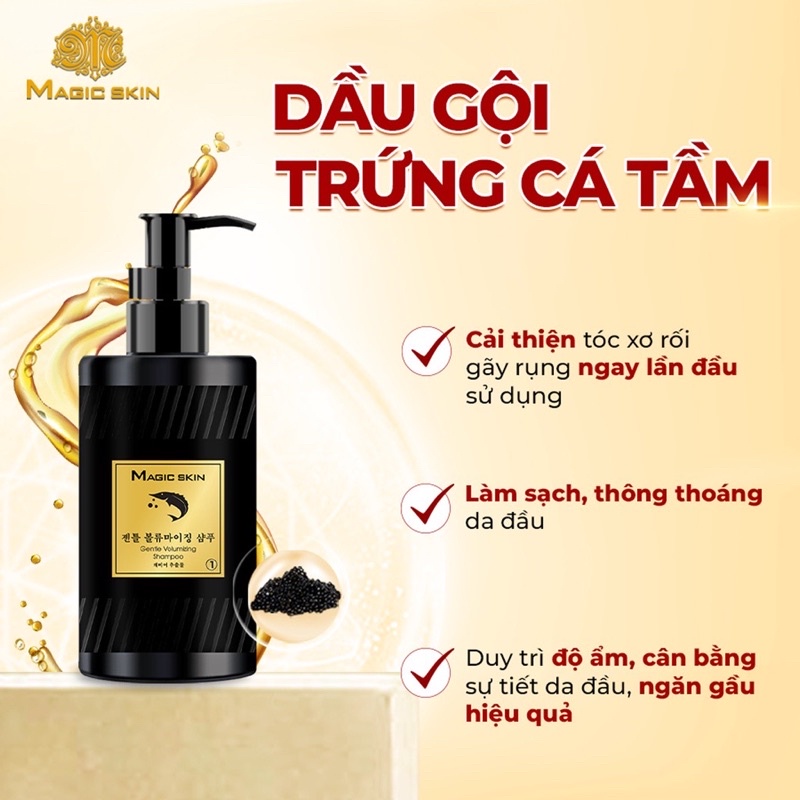 GỘI XẢ TÁI SINH TRỨNG CÁ TẦM MAGICSKIN dưỡng tóc siêu mềm mượt