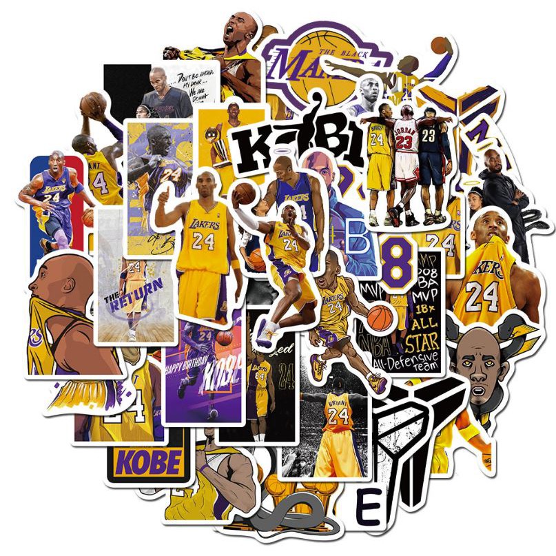 Sticker KOBE BRYANT nhựa PVC không thấm nước, dán nón bảo hiểm, laptop, điện thoại, Vali, xe, Cực COOL #67