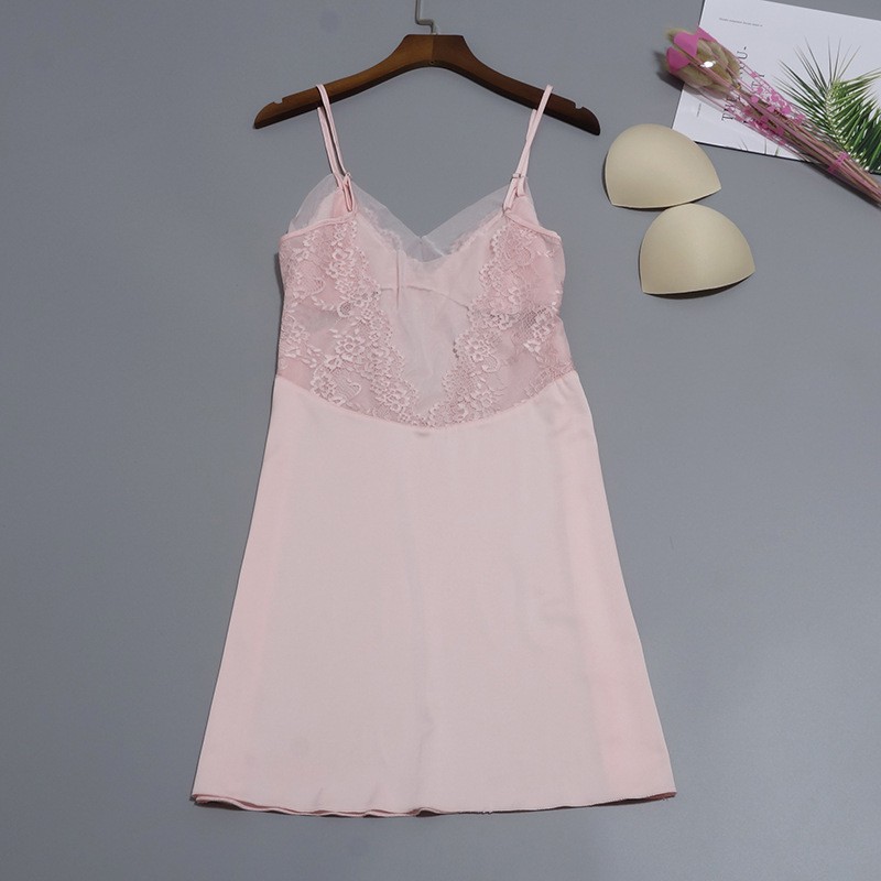 Váy ngủ sexy Bigsize phi lụa hai dây phối lưới ren lưng🔥kèm mút ngực🔥 đồ ngủ satin lụa sexy cao cấp sale giá rẻ | BigBuy360 - bigbuy360.vn