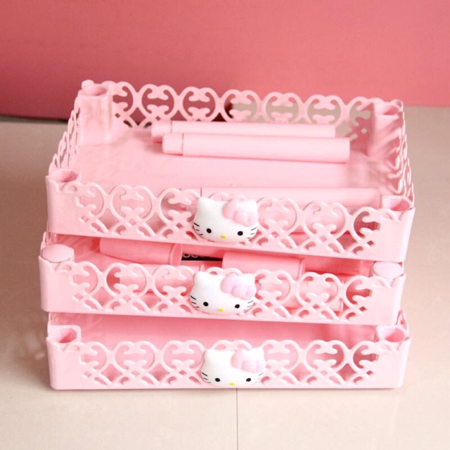 Kệ nhựa đựng mỹ phẩm, phụ kiện Hello Kitty