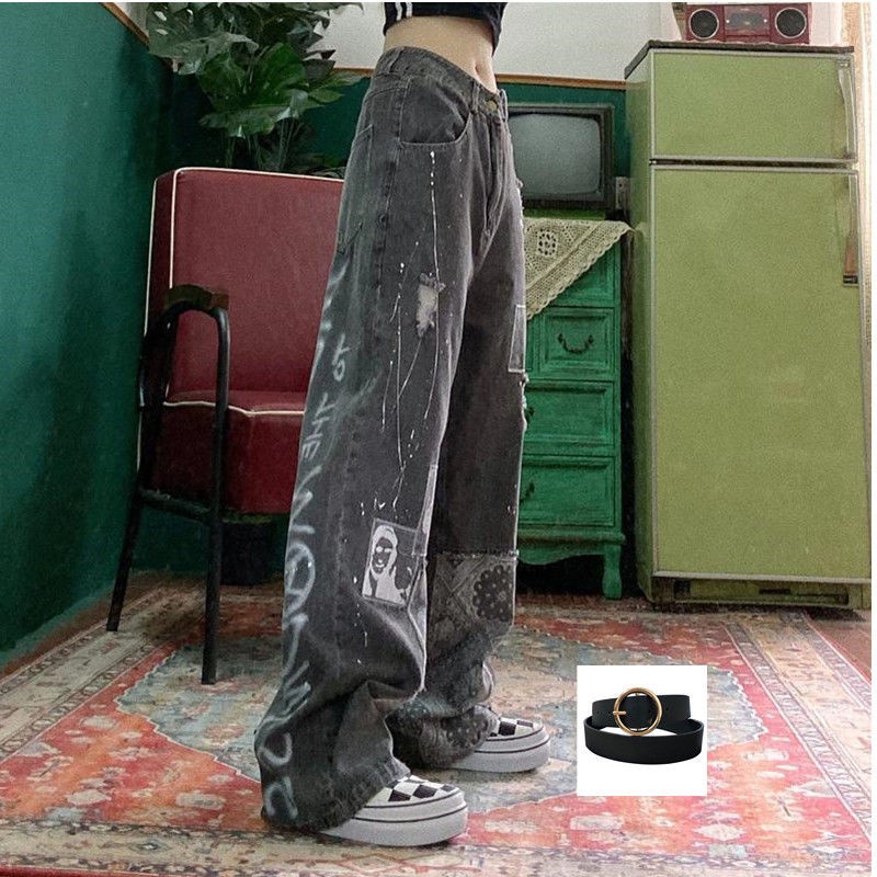 Quần Jeans Dài Phong Cách Hip Hop Thời Trang Cho Nữ