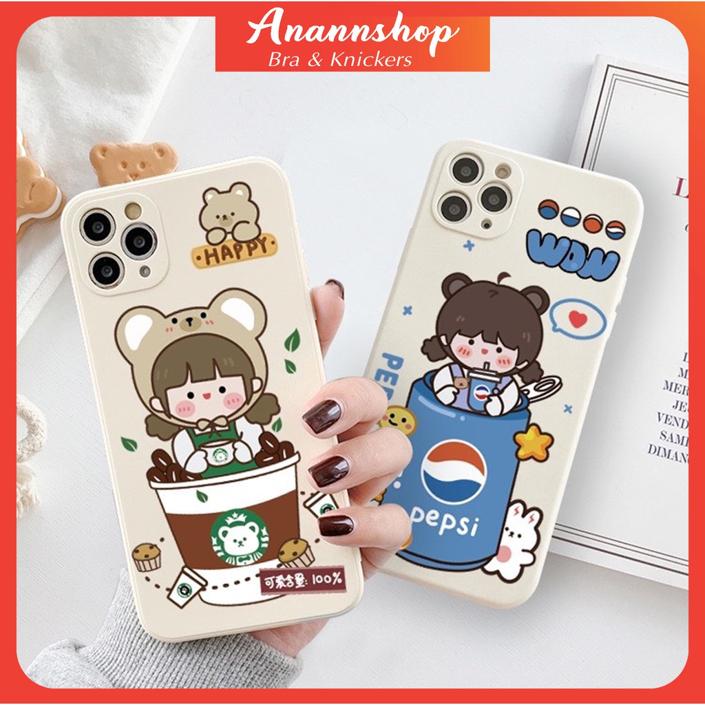 Ốp Lưng Iphone Viền Vuông Hình Cô Gái Girl 7plus/8/8plus/x/xs/xs max/11/11pro/11 promax/12 /12pro/12 pro max
