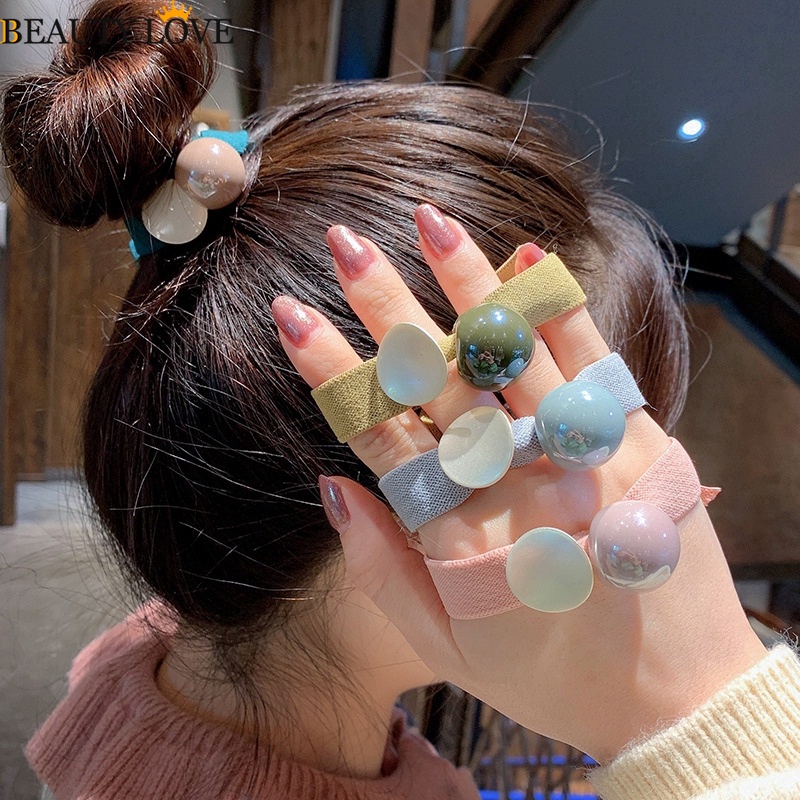 Dây Buộc Tóc Bản Rộng Co Giãn Kiểu Thắt Nút Ngọt Ngào Cho Nữ