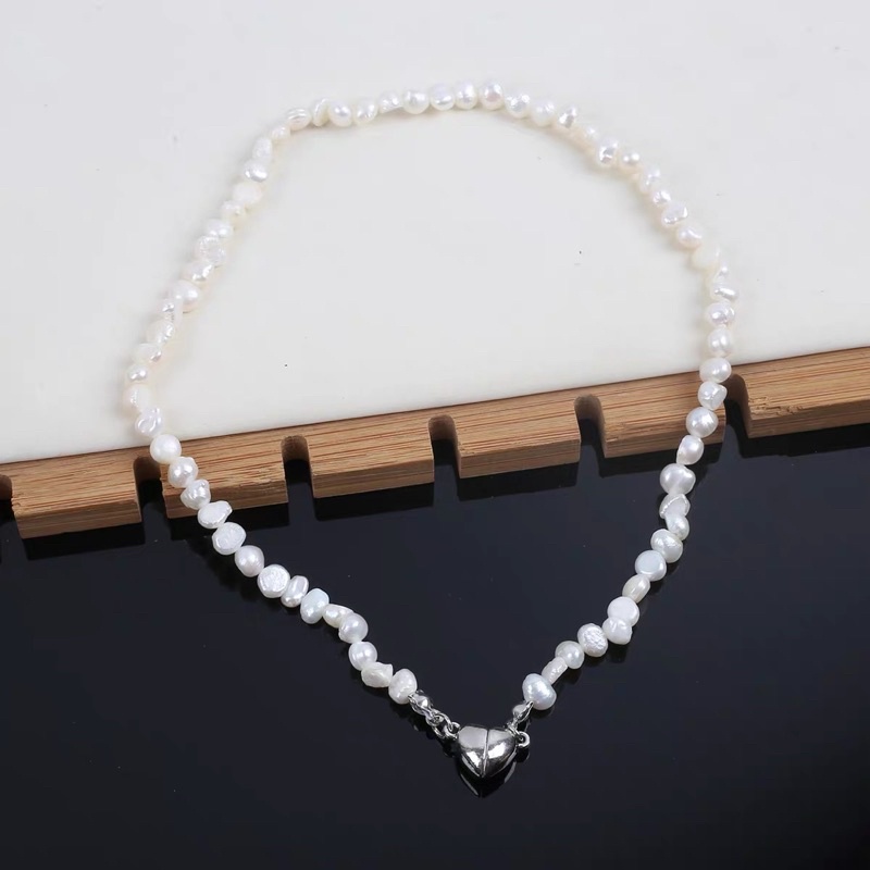 Vòng cổ đính hạt trái tim phong cách hàn quốc - choker đính hạt hình tim