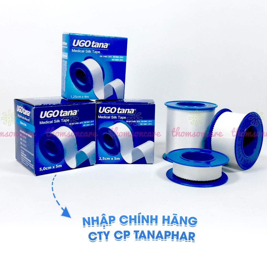 Băng dính cuộn vải lụa y tế UGOTANA - độ dính cao, băng keo mềm sơ cứu vết thương