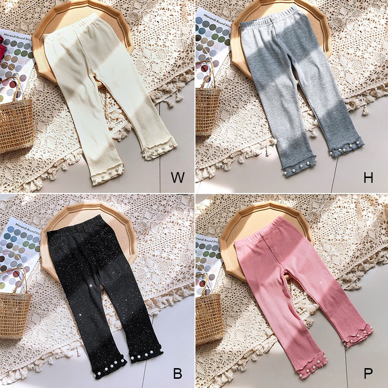 Quần legging màu trơn đơn giản dễ thương cho bé gái