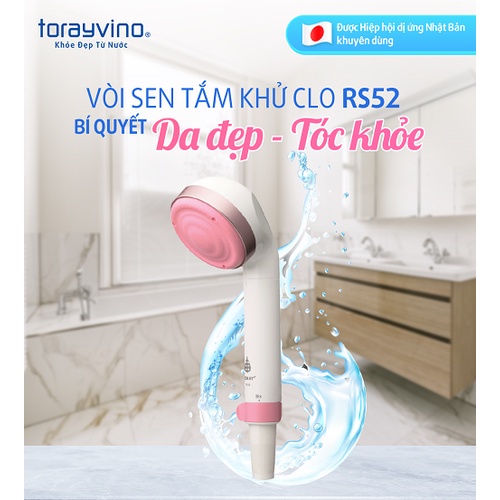 Vòi sen tắm Torayvino RS52 khử clo - Màng lọc than hoạt tính siêu mịn - Tiết kiệm 30% nước