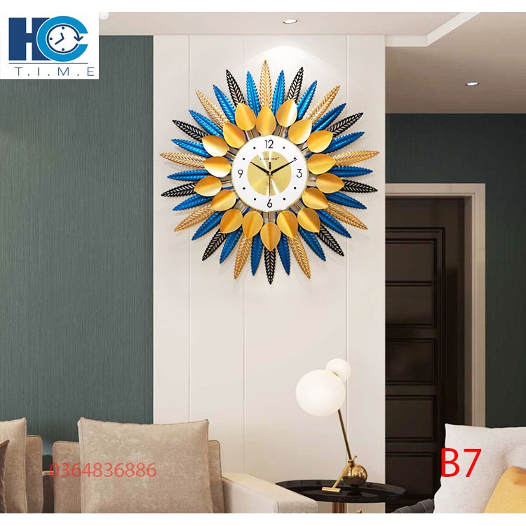 Đồng hồ treo tường trang trí decor B7 kích thước 70x70 cm