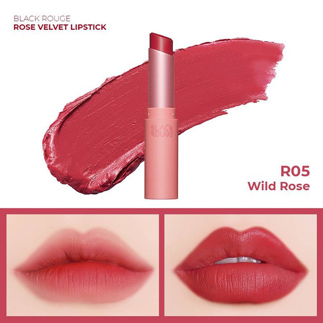 Son thỏi Black Rouge Rose Velvet Lipstick.