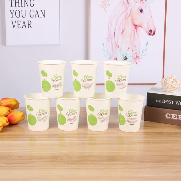 Túi 50 chiếc cốc giấy dùng 1 lần dung tích 250ml, ly giấy uống nước, trà, cà phê in hình tiện dụng