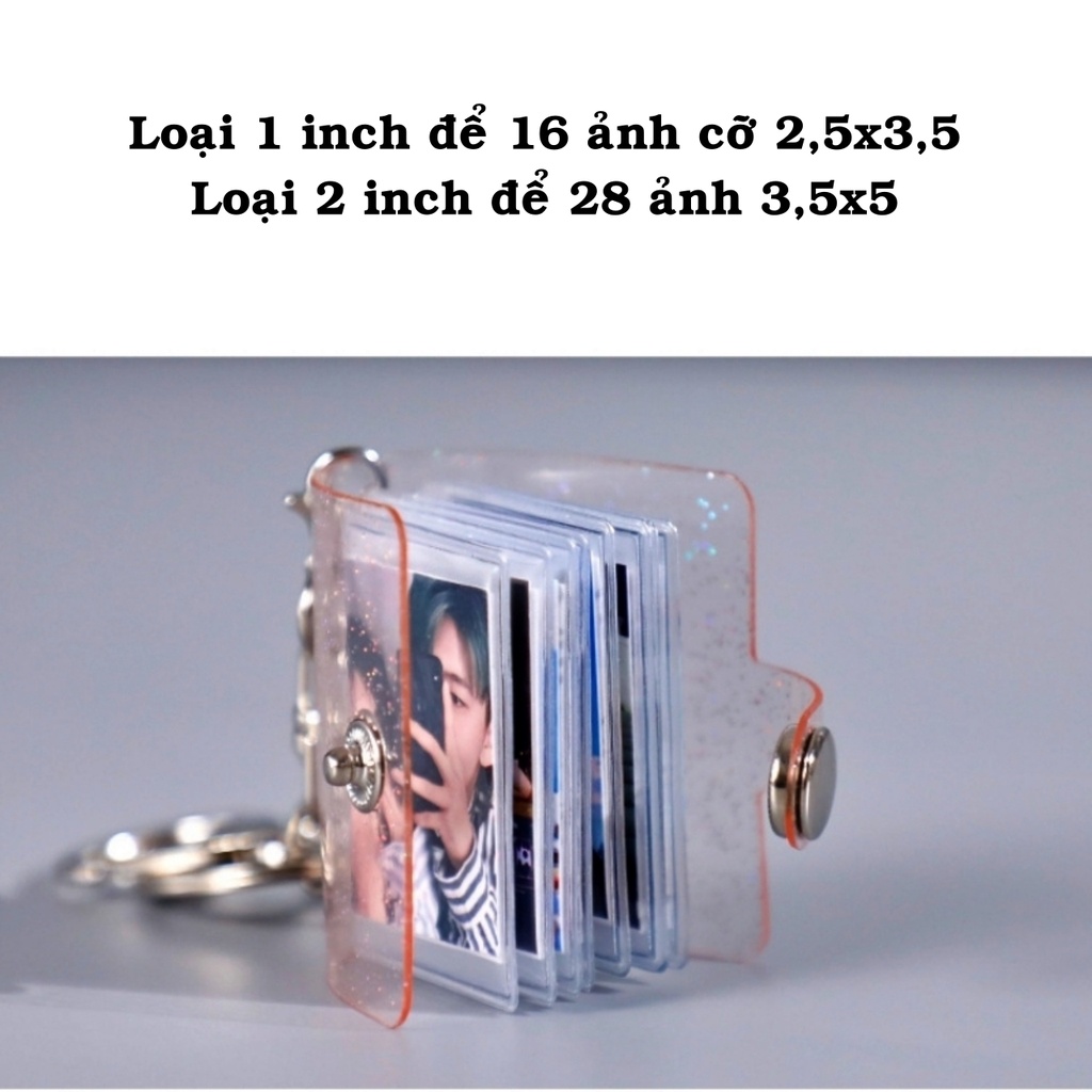 Móc khóa album đựng ảnh mini 1inch 2 inch và in ảnh theo yêu cầu để chìa khóa xe máy treo balo Kho album ảnh AnVy