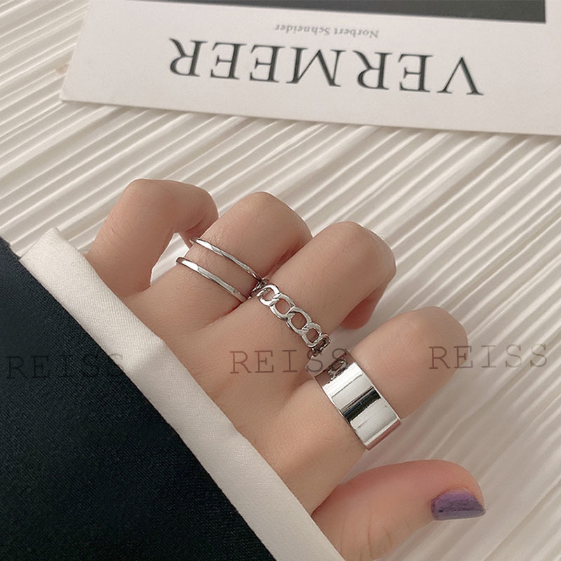 Set Nhẫn nữ Đeo Tay Phong Cách Hiphop Hàn Quốc Cá Tính