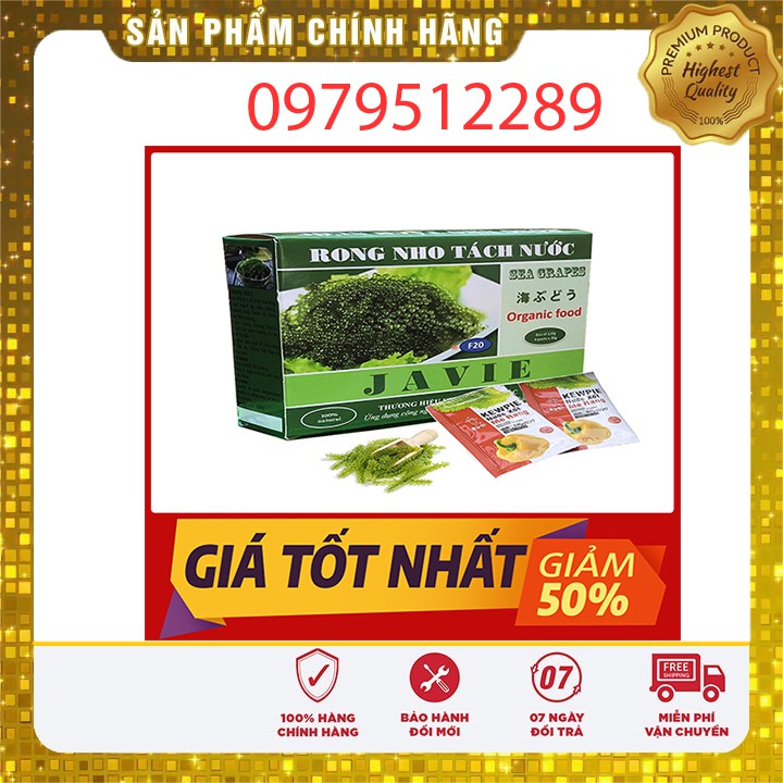 Hộp rong nho biển JAVIE 120gr tặng sốt mè ⚡️𝐅𝐑𝐄𝐄 𝐒𝐇𝐈𝐏⚡️. rong nho tách nước. rong biển tách nước