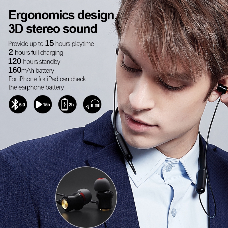 Tai nghe bluetooth NILLKIN không dây dạng đeo cổ cho Apple / Android / máy tính bàn