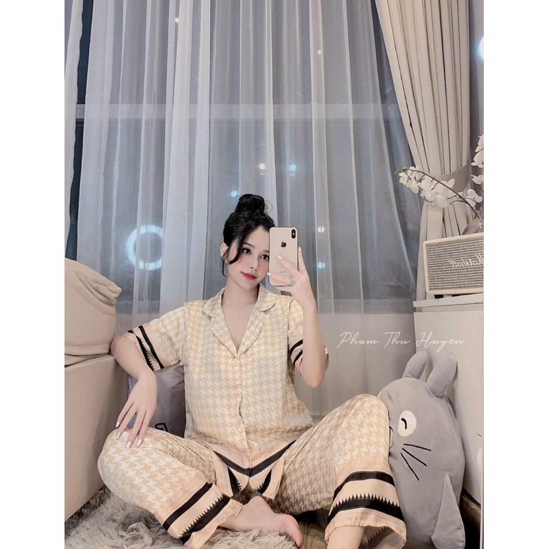 Đồ bộ Pijama tay ngắn và tay dài ziczac vàng