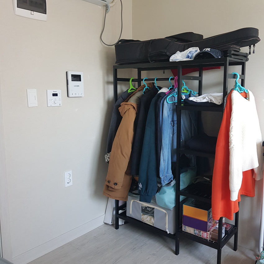 TỦ TREO QUẦN ÁO GỖ LIỀN KỆ 5 TẦNG LẮP LÁP SIZE M - DOUBLE CLOSET