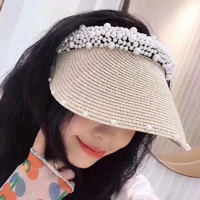 Mũ nửa đầu đính hạt ngọc siêu xinh
