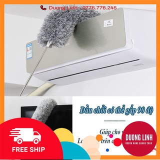 Chổi quét trần bằng sợi vải siêu nhỏ inox cán dài cao cấp đầu chổi linh hoạt