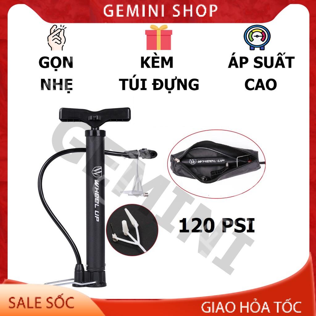 Bơm xe đạp xe máy bóng bay W3235 có đồng hồ bơm khỏe nhanh đầy hơi áp suất cao 120 psi tiện dụng GEMINI SHOP